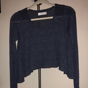 A&F fine-knit, cropped long sleeve shirt